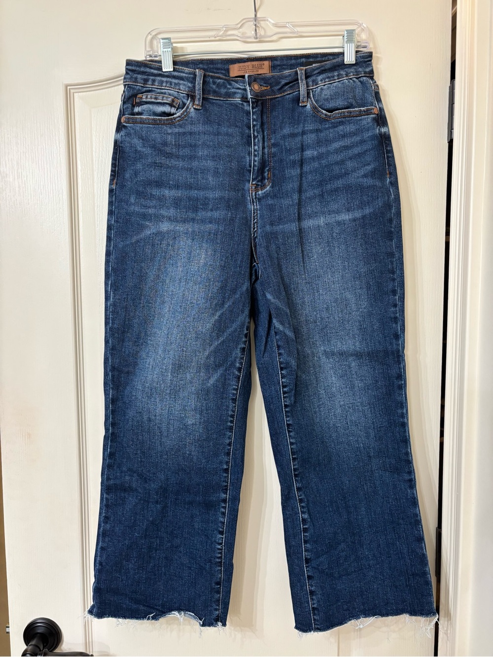 Judy Blue High-Rise Straight Crop Jeans - Dark Blue